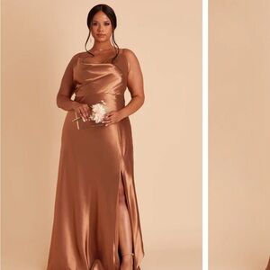 NWT  Birdy Grey Lisa Long Satin Dress in Rust 
Size XXL